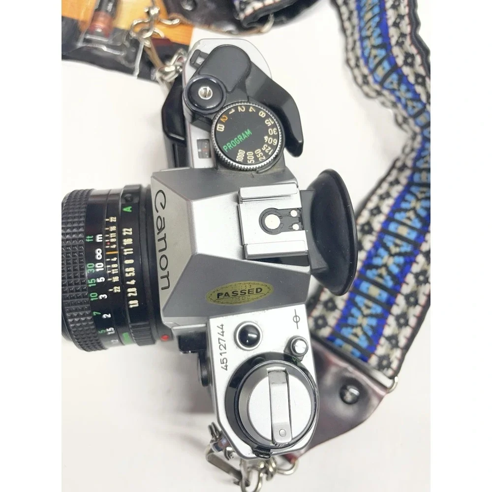 Canon AE-1 Program 35mm SLR Camera 50mm 1:1.8 Canon Lens 1:4.0 Lens Flash Works!